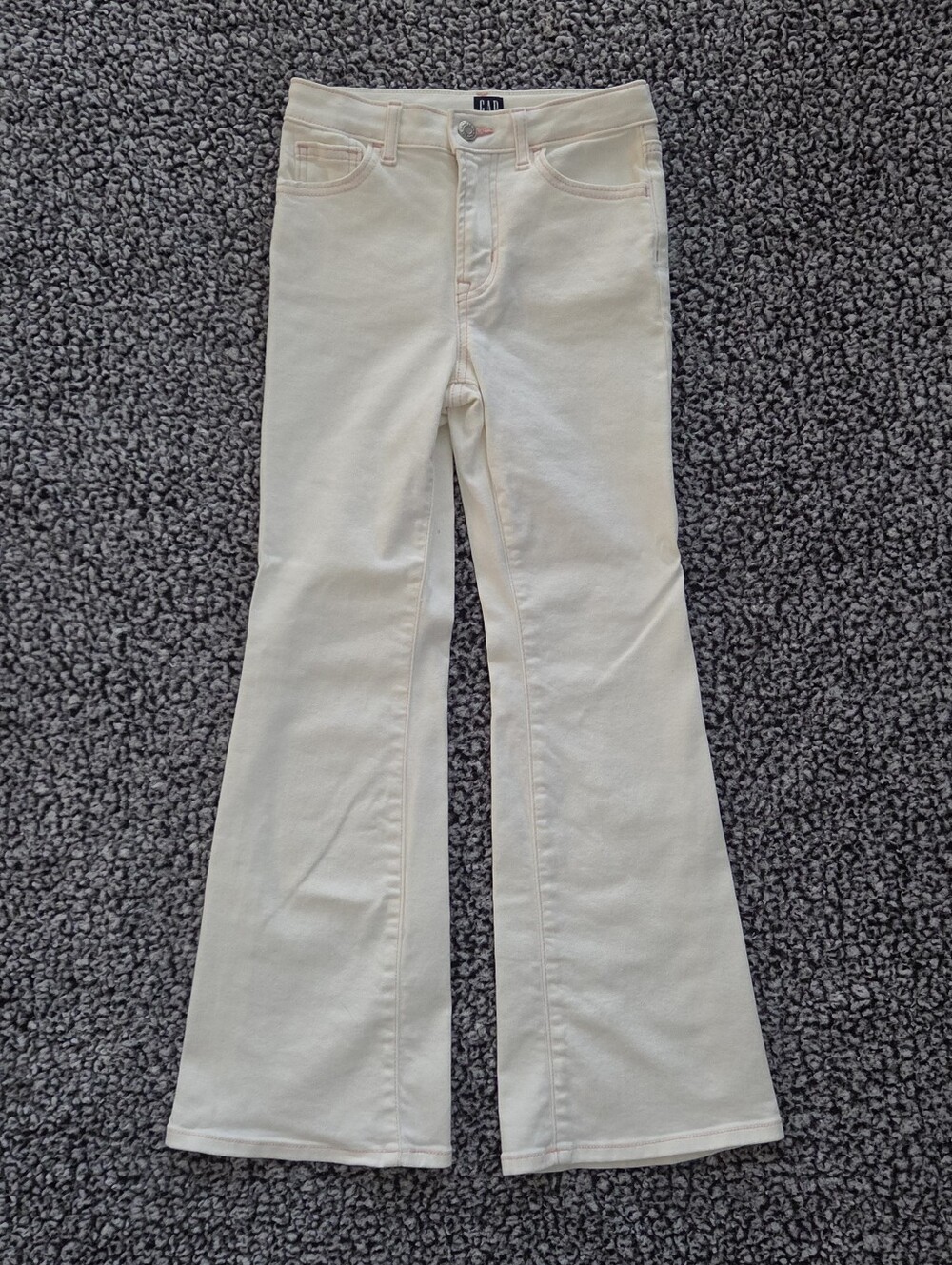 Gap Kids Off White 70's Flare Jeans Girls Size 12 Slim